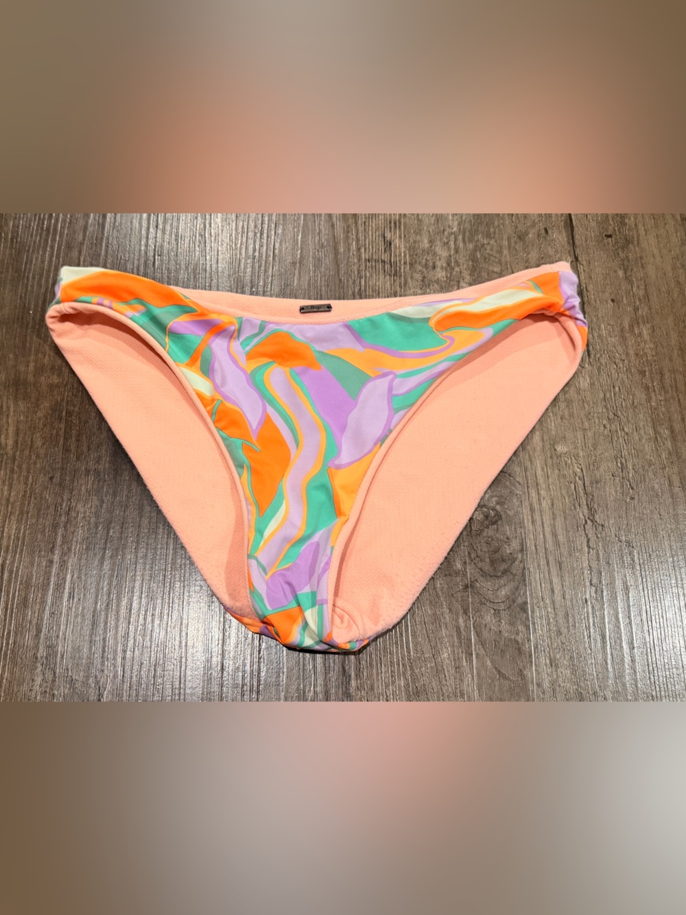 Maaji Peach Multicolor Swirl Bikini Bottom